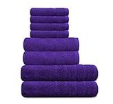 A & B TRADERS Towels Bale Set, Purple - Premium Cotton Bathroom Towels - Ringspun 550 GSM - 4x Facecloths 2x Hand Towels 2x Bath Towels - Soft Absorbent Quick Dry