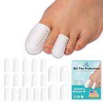 Gel Toe Caps, (4pcs Large + 16pcs Medium) Breathable Toe Covers, Silicone Toe Protectors Infused with Aloe Vera Extract, for Blisters, Corns, Hammer Toes, Toenails Loss