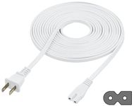 Vebner Extra Long 25-Foot Power Cord Compatible with Select Vizio TV LED Smart Screens and Vizio Sound Systems and Many Other Compatible Electronics - 2-Prong 2-Slot AC Wall Plug (White, 25-Foot)