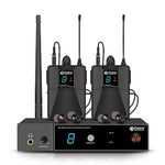 D Debra Wireless in Ear Monitor System ER-280 UHF Professional Mono IEM System Transmitter and Receiver with Earphone, for Stage, Band, Recording Studio, Live Performance (with 2 Receivers)