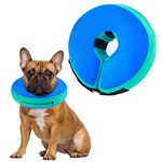 Dog Cone, FWLWTWSS Inflatable Dog Collar for After Surgery, Soft Comfy Protective Dog Cone Collar, Adjustable Dog Donut Collar, Does not Block Vision, Buster Collars for Dogs and Cats(M)