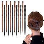 12Pcs Wooden Hairpins Hair Sticks Chopsticks for Women, Bamboo Shape Hair Pins for Long Hair, Hair Stick Pin for Buns, Decorative Hair Holder for Women Hair Accessories