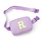 SEFORICO Initial Fanny Pack - Fashion Waist Packs Gifts for Teen Girls Crossbody Bag for Girls Belt Bag Fanny Pack Personalized Gifts Birthday Gift for Women Sling Bag Belt Bag Sister Gifts (Purple R)