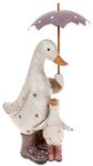 Shudehill Giftware Pink and Lilac Polka Dot Duck & Baby with Umbrella Ornament