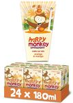 Happy Monkey Smoothies (Orange & Mango 24 x 180ml), 100% pure fruit smoothies, no added sugar, 1 of your 5-a-day, full of Vitamin C and potassium, ready to drink.