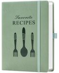 ZXHQ Blank Recipe Book to Write Your Own Recipes – Room for 124 Recipes, Hardcover, 120 Gsm Thick Paper, Family Cookbook Journal Notebook, Size A5(5.4" × 8.5") - Sage Green