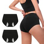 Walifrey Period Pants, Menstrual Underwear for Women, Cotton Knickers Multipack with Leakproof Crotch for Heavy Flow Extra Protection 2pack M