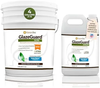 CoverTec GlazeGuard Gloss Floor Sealer Wall Sealer for Ceramic, Porcelain, Stone Tile Surfaces (Prof Grade - 2 Part Kit A+B = 4 Gal)