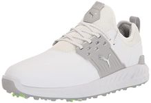 PUMA Men's Ignite Articulate Golf Shoe, Puma White/Puma Silver/High-Rise, 10