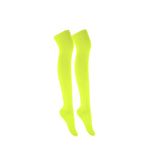 MOLLY MALOU Ladies Girls Women Over The Knee Plain Socks Comfortable Cotton Rich UK Size 4-6.5 (Fluorescent Yellow)