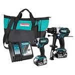 Makita DLX2145TX 18V LXT Cordless 2-Tool Combo Kit with 2 Batteries (5.0 Ah), Rapid Charger & Tool Bag