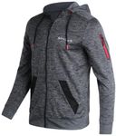 Spyder Men's Active Sweatshirt - Performance Tech Fleece Zip Hoodie Sweatshirt - Workout Full Zip Track Jacket for Men (S-XL), Burnt Charcoal, Small