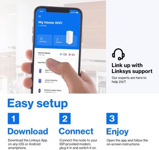 Linksys Velop WiFi 6 Mesh System 3-Pack – Whole Home Coverage