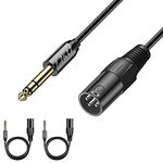 J&D 2-Pack XLR to TRS 6.35mm (1/4 inch) Cable, TRS 6.35mm (1/4 inch) Male to XLR Male Cable, 9 Feet