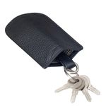 STILORD 'Toby' Leather Key Holder Pouch Vintage Key Case Wallet for Men Women Slim Leather Purse Vintage Organiser Coin Pouch for Handbags Pocket, Colour:Black