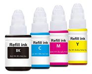 GOOD ONE Ink Compatible for Canon PIXMA G1000 G1010 G1100 G2000 G2002 G2010 G2012 G2100 G3000 G3010 G3012 G3100 G4000 G4010 Printers Pack of 4 Back 135ml/CMY-70ml per Each