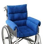 Jiangding Wheelchair Cushion Soft Wheelchair Accessories Helps Prevent Pressure Armrest Covers and Supports Coccyx& Back,Non- Slip, Fits 18" Chair Warming (Blue)