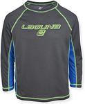 LAGUNA Boys Long Sleeve Loose Fit Rashguard Swimwear - Kids Swim Sun Tee Shirt, UPF 50+ - Electric EEL, Size 8