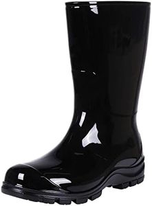 Asgard Women's Mid Calf Rain Boots Short Rubber Boots Waterproof Garden Shoes for Ladies Black 37 (7)