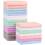 Orighty Baby Washcloths 24-Pack(7''x9''), Microfibre Coral Fleece Baby Towels, Super Soft and Absorbent Wash Flannels for Newborns and Infants, Gentle on Delicate Skin for Face Hands and Body