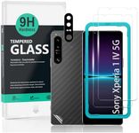 IBYWIND 2 Pcs Screen Protector For Sony Xperia 1 IV 5G 6.5"(Not For Xperia 1 V/Xperia 10 V/Xperia 1/Xperia 1 II),9H Hardness Tempered Glass,With 1Pc Camera Lens Protector,1Pc Back Film,Anti-Scratch