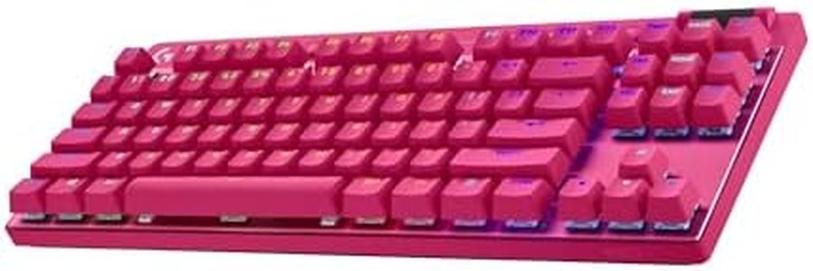 Logitech G PRO X TKL Lightspeed Wireless Gaming Keyboard, Ultra-Portable Tenkeyless Design, LIGHTSYNC RGB, PBT keycaps, Tactile Switches (GX Brown) - Magenta
