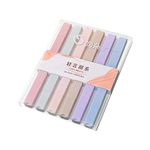 Penny Wise® | Chic Aesthetic Modern Minimal Pastel Double Tip Highlighters Set Of 6 Double Sided Pens | Light Shades, Bleed Free.