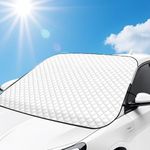 Car Windscreen Cover 145×115cm – All Seasons Windshield Protector, Winter Frost & Snow Protector, Summer Sun UV Shield, Heavy Duty Thick Waterproof Windshield Screen Cover, Universal Fit for Most Cars