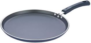 Vinod Zest Non-Stick Flat Omni Dosa Tawa/Griddle, 12", Black