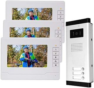 uoweky V70N RFID Access Control Intercom System Kit Wired 7 inchInch Monitor Video Intercom Door Phone Doorbell System for Home/Apartment (3 Indoor Monitor 1 Outdoor Camera)