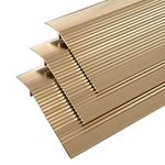 Aluminum Floor Transition Threshold Strip, 3pcs Set Doorway Edge Trim Suitable for Threshold Height Less Than 1.6 InchThreshold Ramps for Doorways, Wheelchairs, Door/Tile/Threshold Reducer (Gold)