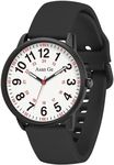 Asan Ge Nurse Watch for Nurse Medical Professionals Students Doctors Women Men Waterproof Watch 24 Hour Military Time Luminouse Easy to Read Dial with Second Hand, Black White, 40MM-Unisex, Nurse