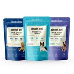 Absolut Pet Dog Supplements Probiotic, Hip & Joint, Skin & Coat Chews for Gut Health, Reduced Shedding & Improved Mobility with Omega, Collagen and Glucosamine 3x30 Chews