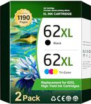 WEKVA 62 Ink Cartridges for HP Printer Ink 62 Cartouche Encre Replacement for HP62 HP62XL HP 62 XL 62XL Ink for HP Envy 5664 5665 7600 5545 5549 5741 7643 OfficeJet 5740 5741 Deskjet 200 258 Printer