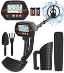 BETSK Metal Detector for Adults & Kids with Sand Scoop Shovel Set, IP68 Waterproof, LCD Display & 8" Coil Adjustable Gold Detector for Treasure Hunting, Lightweight Easy to Use