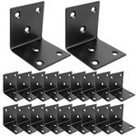 20 PCS Corner Brace 2 X 2 Inch Stainless Steel L Bracket Heavy Duty Black Large Corner Bracket Joint Right Angle Bracket 90 Degree Corner Fastener for Wood Furniture Cabinet Drawer Bed Chair