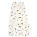 HALO 100% Cotton Sleepsack Swaddle, 3-Way Adjustable Wearable Blanket, TOG 1.5, Forest Friends, Small, 3-6 Months