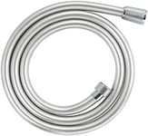 GROHE VitalioFlex Silver TwistStop - Smooth Shower Hose 1.5 m (Tensile Strength 50 kg, Pressure Resistance Up to 5 Bar, Heat Resistance 70°C, Universal Connection G 1/2'' x 1/2''), Chrome, 27505001