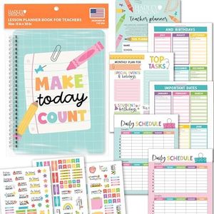 Teacher Planner 2025-2026 - Colorful Undated Lesson Planner Book with Stickers, Monthly & Weekly Pages, Student & Substitute Info – Homeschool & Classroom Organizer