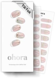 ohora Semi Cured Gel Nail Strips (N Pink Mermaid) - Works with Any Nail Lamps, Salon-Quality, Long Lasting, Easy to Apply & Remove - Valentine's Day Gel Nail Wraps, stickers, romantic gift ideas
