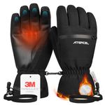 ATERCEL Waterproof Ski Gloves - 3M Thinsulate Warmth Winter Gloves, Touchscreen, Ideal for Men and Women in Skiing, Snowboarding, Snowmobiling and Winter Hiking