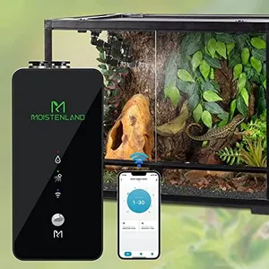 Moistenland WiFi Enabled Reptile Mister for Terrariums, Reptile Misting System for Snake Ball Python Tortoise Lizard Aquarium with 2 Adjustable Misting Nozzles