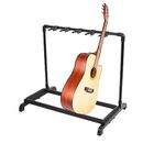 YEVVAIOC Multi Guitar Stand 5 Guitar Stand Rack Folding Guitar Stand Multiple 5-Space Instrument Stage Studio Display Rack Movable 5 Holder.