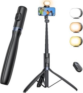 ANXRE 67.7" Selfie Stick Tripod with Light, NT99 Extendable Tripod Stand with Remote for Camera Phone Filming Vlogging, Travel Phone Tripod Compatible with Phone Camera Gopro