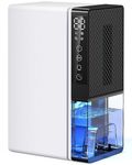 Dehumidifiers for Home Damp 2800ML Quite Dehumidifiers for Bedroom, Portable Bathroom Dehumidifier, 24H Timer, Automatic Shutoff, 7 Colorful LED, Small Dehumidifier for Drying Clothes(900ML/24H)