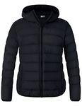 Wantdo Women's Plus Size Winter Coat Water-Resistant Lightweight Parka Jacket with Hood Black 4X