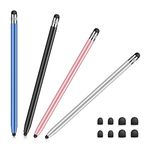 Mixoo Stylus Pens for Touch Screens, 4-Pack Sensitivity and Capacitive Stylus 2 in 1 Tablet Touch Screen Pen with 8 Extra Spare Tips for iPad Pro/iPhone/Samsung Galaxy and All Universal Touch Devices