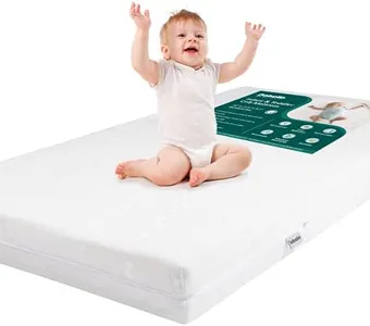 BABELIO Breathable Crib Mattress, Dual-Sided, Memory Foam, Waterproof, Removable and Machine-Washable Cover, for Toddler and Baby 52" x 27"