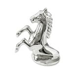 Horse Emblem Hood Ornament Stallion 3D Car Badge Metal Car Stickers Car Hood Emblem Hood Ornaments for Trucks Cars Vehicle Chrome Car Decals (Horse Chrome Sliver)