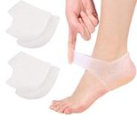 VivoFoot 2 Pairs Gel Heel Protectors, Blister Prevention Heel Sleeves, Silicone Heel Cups & Ankle Protectors for Heel Pain and Cracked Heels Relief for Men and Women